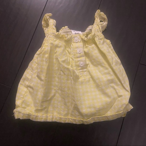 Carter’s 2-Piece Flutter Tank & Twill Short Set in yellow gingham size 9M - Picture 8 of 8